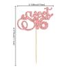 24Pcs Sweet 16 Cupcake Toppers Glitter Sixteen 16th Birthday Cupcake Picks Cheers to 16 Years Old Cupcake Decorations for 16th Birthday Anniversary Party Cake Decorations Supplies Rose Gold view 2