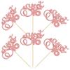 24Pcs Sweet 16 Cupcake Toppers Glitter Sixteen 16th Birthday Cupcake Picks Cheers to 16 Years Old Cupcake Decorations for 16th Birthday Anniversary Party Cake Decorations Supplies Rose Gold view 3