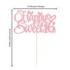 1Pc Happy Sweet 16 Cake Topper Glitter 16th Birthday Cake Pick Decorations for Cheers to 16 Years Old 16th Birthday Party Cake Decorations Supplies Pink view 2