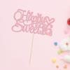 1Pc Happy Sweet 16 Cake Topper Glitter 16th Birthday Cake Pick Decorations for Cheers to 16 Years Old 16th Birthday Party Cake Decorations Supplies Pink view 4