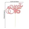 1Pc Sweet 16 Cake Topper Glitter 16th Birthday Cake Pick Decorations for Cheers to 16 Years Old 16th Birthday Party Cake Decorations Supplies Rose Gold view 2