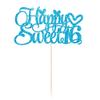 1Pc Happy Sweet 16 Cake Topper Glitter 16th Birthday Cake Pick for Cheers to 16 Years Old 16th Birthday Party Cake Decorations Supplies Light Blue view 3