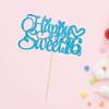 1Pc Happy Sweet 16 Cake Topper Glitter 16th Birthday Cake Pick for Cheers to 16 Years Old 16th Birthday Party Cake Decorations Supplies Light Blue view 4