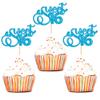 24Pcs 16th Birthday Cupcake Toppers Glitter Sixteen Happy Sweet 16 Cupcake Picks Cheers to 16 Years Old Cupcake Decorations for 16th Birthday Anniversary Party Cake Decorations Supplies Light Blue view 1