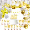 Mi Bautizo Decorations Set Gold Glitter Mi Bautizo Banner Cross Balloons Arch Garland God Bless Cupcake Toppers Mexican Baptism Party Decorations Newborn Baby Celebrations Baby Shower view 2