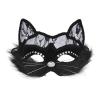NICEYST Fun Animal Halloween Mask Furry Half Face Mask Bunny Masks Halloween Cosplay Costume Carnival Party Costume Props (Style 4-Black Cat) view 1