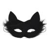 NICEYST Fun Animal Halloween Mask Furry Half Face Mask Bunny Masks Halloween Cosplay Costume Carnival Party Costume Props (Style 4-Black Cat) view 3