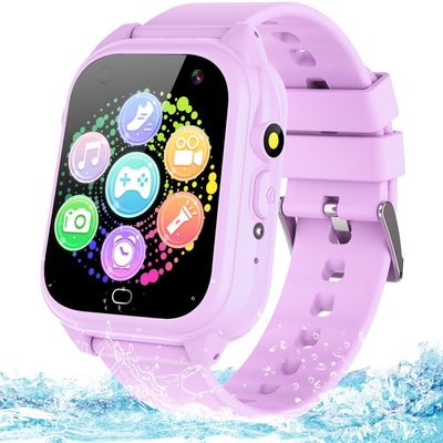 Waterproof Kids Smart Watch for 3-12 Years Old Boys Girls Toys with 26 Game Video Camera Pedometer Music Player Alarm Clock Calculator 1.44'' HD Touchscreen Electronic Learning Toys Birthdays Gifts