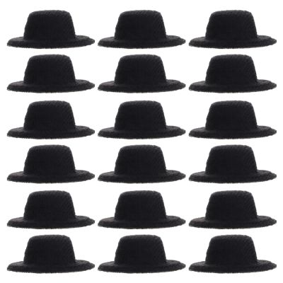 Toddmomy Mini Felt Top Hats, 20pcs Black Miniature Hats for DIY Decoration, Party Supplies, Christmas Decoration