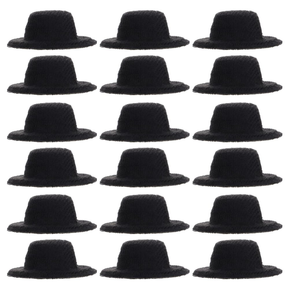 Toddmomy Mini Felt Top Hats, 20pcs Black Miniature Hats for DIY Decoration, Party Supplies, Christmas Decoration