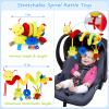 Baby Crib Hanging Rattles Toys - Infant Baby Worm Crib Bed Around Rattle Bell Cartoon Insect Spiral Hanging Toy with Ringing Bell for Infants Bed Stroller Car Seat Bar for Babies Boys and Girls view 4