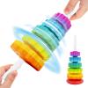 BYFWH Baby Spin Stack Toy, Premium Stacking Toys for Kids, Spinning Stacking Toy for Babies and Toddlers, Educational Toddler Learning Toy,Autism Spin Stack Toys,Rainbow Spinning Wheel Toys view 4
