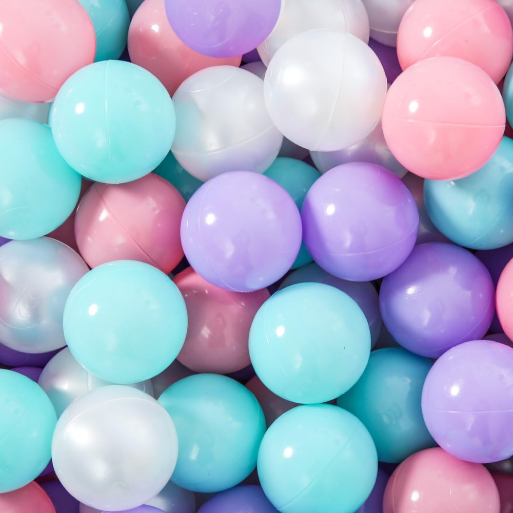 STARBOLO 100pcs Ball Pit Balls for Ball Pits, BPA Free Crush-Proof Plastic Ball, Children's Toy Balls Pool Water Toys, Macaron Pit Balls with Storage Bag, 4 Pastel Colors