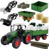Peagprav Farm Toys Tractor with Trailer-16.5 Inches Tractor Playset 1/24 Scale Gripper Frontloader Spreader for Boys Kids Toddlers Age 3-7 Years Old view 1