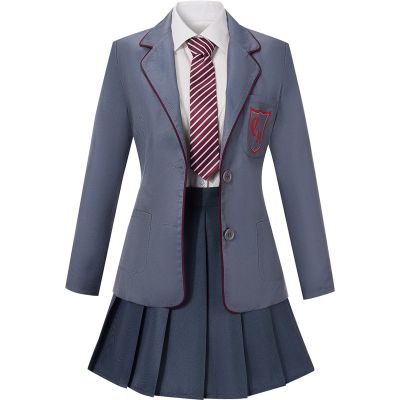 AwwwCos Cosplay Costume School Dress Uniform Suit Halloween Party Outfits Jacket Shirt Dress Tie C 120