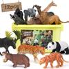 FRUSE Safari Animals Figures Toys, 12PCS Wild Zoo Figurines, Realistic African Jungle Playset With Panda, Lion, Elephant, Educational Learning Toys for Toddlers Kids 3-5 view 1