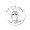 Voila Print Unicorn & Baptism Themes Custom Multicolor Vinyl Round Stickers, Unicorn Birthday Decoration Stickers, Waterproof, Glossy Finish, Outdoor Use, 1 Count view 1
