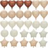 28Pcs 18in White Sand Balloons Foil Mylar Brown Tan Cream Neutral Balloon Caramel Boho Beige Star Balloons Heart Balloon Party Favors for Baby Shower Wedding Birthday Party Decorations view 1