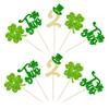 24Pcs Lucky Two Cupcake Topper St. Patrick 2nd Birthday Cupcake Decoration for Lucky Charm Birthday Decor Shamrocks Theme Irish Day Baby Shower 2nd Anniversary Supplies view 3