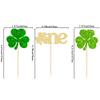 24Pcs One St. Patrick's Day Cupcake Toppers Lucky Four Leaf Shamrock Cupcake Picks for Irish Festival Baby Shower First Birthday Party Supplies Decoration view 2
