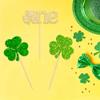 24Pcs One St. Patrick's Day Cupcake Toppers Lucky Four Leaf Shamrock Cupcake Picks for Irish Festival Baby Shower First Birthday Party Supplies Decoration view 4