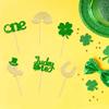 24Pcs St Patricks Day Cupcake Toppers Rainbow Boy Lucky One First Birthday 4 Leaf Clover Decorations St Patricks Cupcake Toppers Shamrock Cupcake Toppers Lucky One Birthday view 4