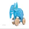 Hape: Pull Along - Elephant - Blue - Wooden Animal Toy, Rubber Rimmed Wheels, Encourages Walking, Push & String Pull, Kids, Baby & Toddler, Age 12 mo+ view 1