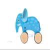 Hape: Pull Along - Elephant - Blue - Wooden Animal Toy, Rubber Rimmed Wheels, Encourages Walking, Push & String Pull, Kids, Baby & Toddler, Age 12 mo+ view 2