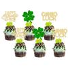 24Pcs Happy St. Patrick's Day Cupcake Toppers Four Leaf Clover Shamrock Good Luck Cupcake Picks for St.Patricks Baby Shower Party Supplies Birthday Decorations view 1