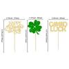 24Pcs Happy St. Patrick's Day Cupcake Toppers Four Leaf Clover Shamrock Good Luck Cupcake Picks for St.Patricks Baby Shower Party Supplies Birthday Decorations view 2