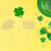 24Pcs Happy St. Patrick's Day Cupcake Toppers Four Leaf Clover Shamrock Good Luck Cupcake Picks for St.Patricks Baby Shower Party Supplies Birthday Decorations view 4