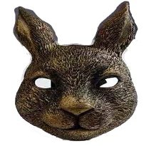 PITIKI Rabbit mask animal latex realistic mask Halloween carnival costume party fancy dress (Golden)