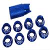 NHX RC Aluminum Transmitter Switch Nuts for Futaba JR/frsky -Blue view 1