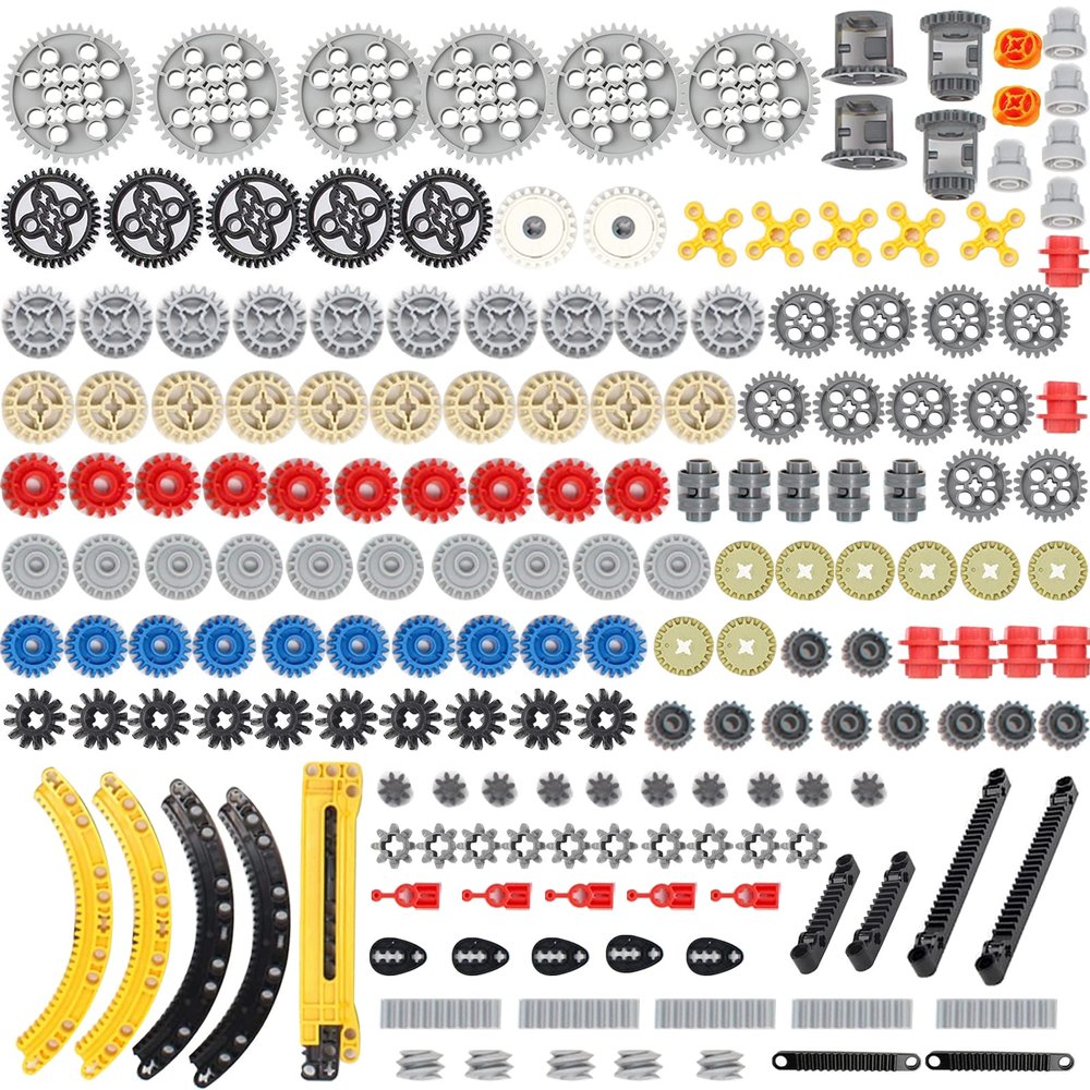 KonHaovF Technic Parts Gear Set Compatible with Major Brand Bricks, Technic Pieces Bulk, DIY Technic Gears Assortment Pack-Gears, Gears Rack, Technic Differential