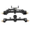 VBESTLIFE RC Front & Rear Axles, RC Car Metal Complete Front Rear Portal Axle Set Assembly Aluminum Alloy for 1/24 SCX24 (Black) view 1