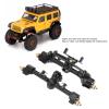 VBESTLIFE RC Front & Rear Axles, RC Car Metal Complete Front Rear Portal Axle Set Assembly Aluminum Alloy for 1/24 SCX24 (Black) view 4