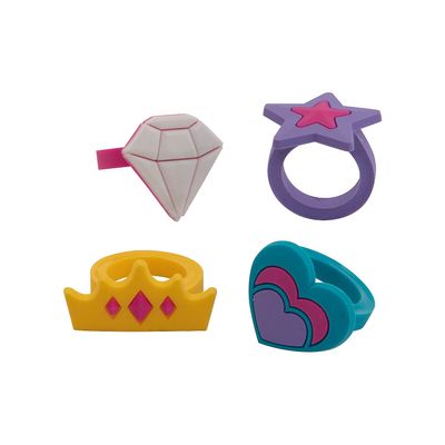Fun Express Gemstone Rubber Rings, 24 Pieces