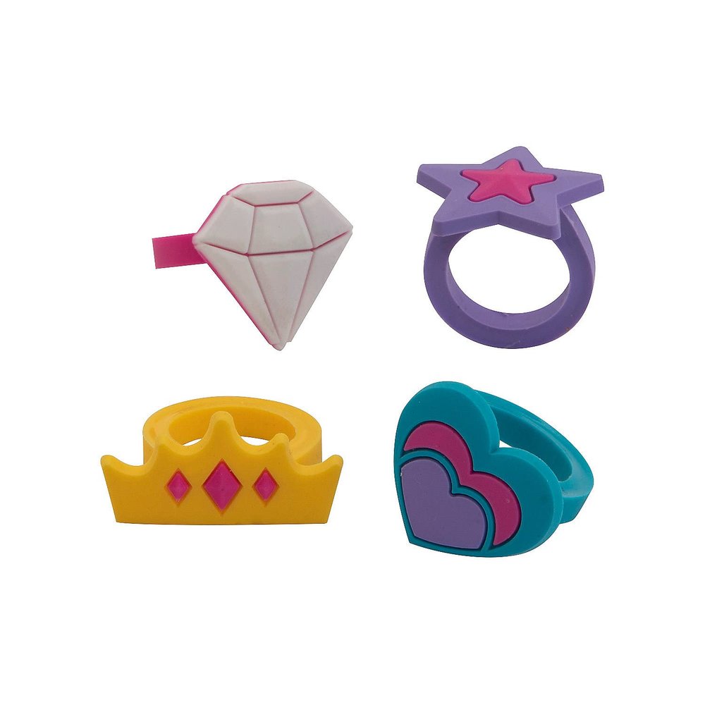 Fun Express Gemstone Rubber Rings, 24 Pieces