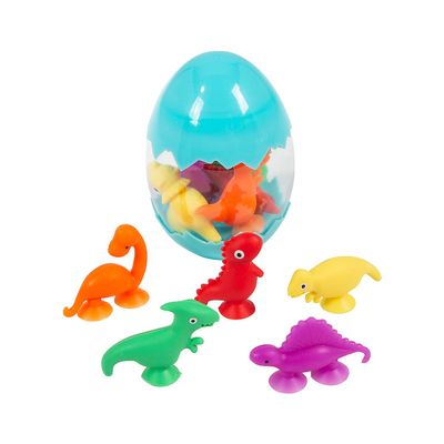 Suction Cup Dinosaurs in Egg Sets, 6 Pieces