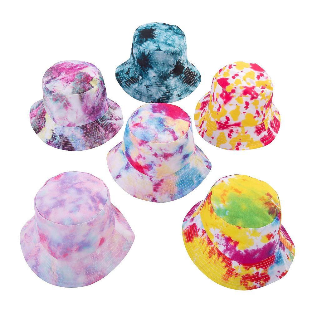 Fun Express Kids Tie-Dye Bucket Hats, 12 Pieces