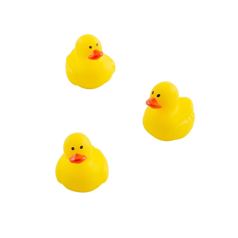 Fun Express Micro Rubber Ducks, 24 Pieces - Yellow
