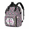 M YESCUSTOM Custom Pink Love Heart Diaper Bag Backpack with Name Letter Personalized Plaid Mommy Backpack for Women Travel Holiday Gift for Wife view 1