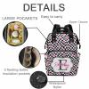 M YESCUSTOM Custom Pink Love Heart Diaper Bag Backpack with Name Letter Personalized Plaid Mommy Backpack for Women Travel Holiday Gift for Wife view 2