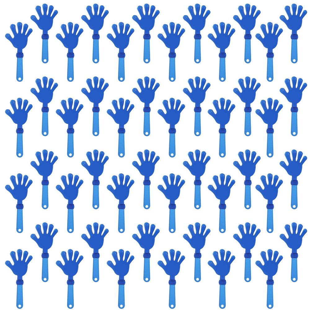 ZCYSRLQIN 48 Pieces Royal Blue Hand Clappers 7.5 Inch Clappers Noisemakers Noise Makers Party Favors Plastic Clapper Sporting Events Cheers Ball Dance Basketball Football Noisemakers Royal Blue