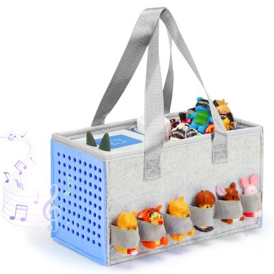 Aukoala Carrying Case for Toniebox Travel Bag for Tonies Starter Set & Audio Player Felt Cloth Portable Bags for Toniebox 2 Kids Travel Toy Organizer Tote Bags Handbag