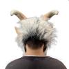 Yesness Horror Krampus Mask, Bloody Tooth Demon Mask with Horn, Halloween Scary Devil Mask Costume, Latex Lucifer Mask for Halloween Party Cosplay Costume view 3