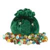 Large Dice Bags D&D with Pockets Green Storage Bag D20 Logo for DND RPG Game Dices (with 1lb Random DND Dice) view 1
