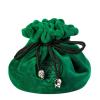Large Dice Bags D&D with Pockets Green Storage Bag D20 Logo for DND RPG Game Dices (with 1lb Random DND Dice) view 4