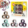 YISHIDANY 12Pcs Magnetic Rings Fidget Toys Pack, Magnets Finger Spinner for ADHD Stress Relief, Magical Fingers Ring for Training Relieves Autism Anxiety, Great Idea Gift for Adults Teens Kids view 1