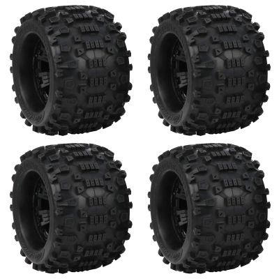 Socobeta RC Car Wheels Tires, RC Tires Excellent Grip Anti Slip Black for ZD Racing Large Foot 1/8 Car for Redcat